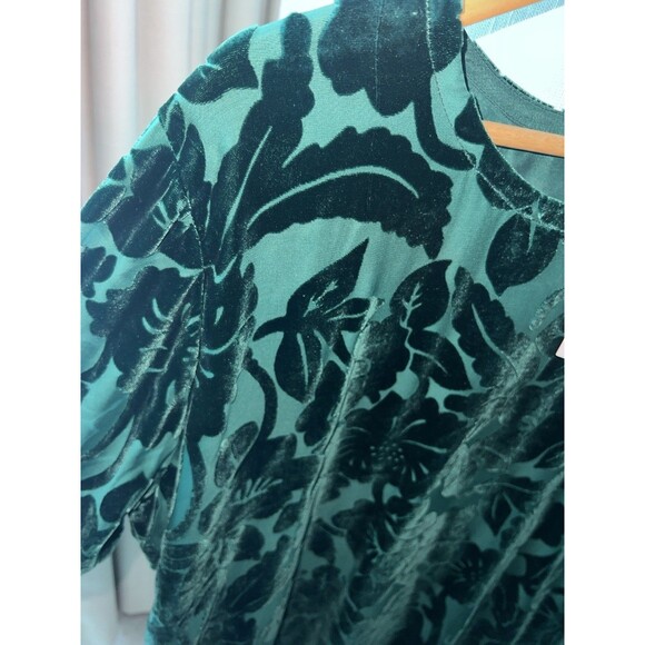 Silk Lore Beth Terrell Top Womens 1X Burnout Velvet Tunic Blouse Dark Romantic - Picture 3 of 8